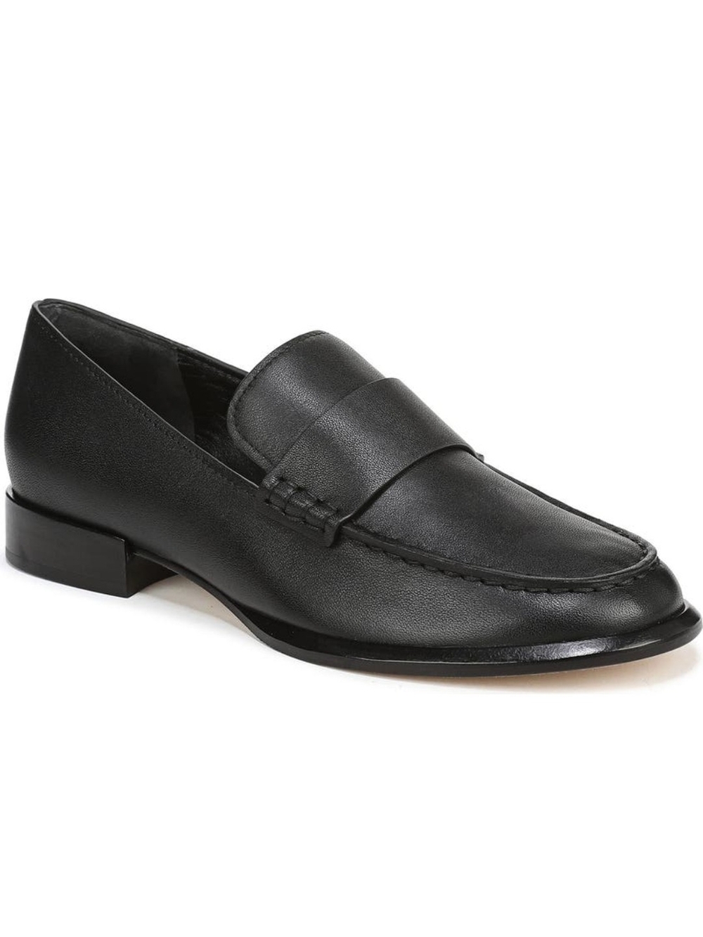 Vince Nellie Black Leather Loafers | Size 40